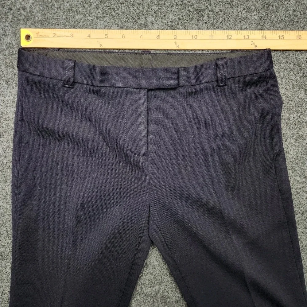 Tory‎ Burch Pants Womens 0 Blue Wool Blend Straight Leg Creased Pants Trousers